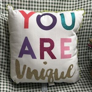 Lands' End Multicolor 'You Are Unique' Accent Pillow
